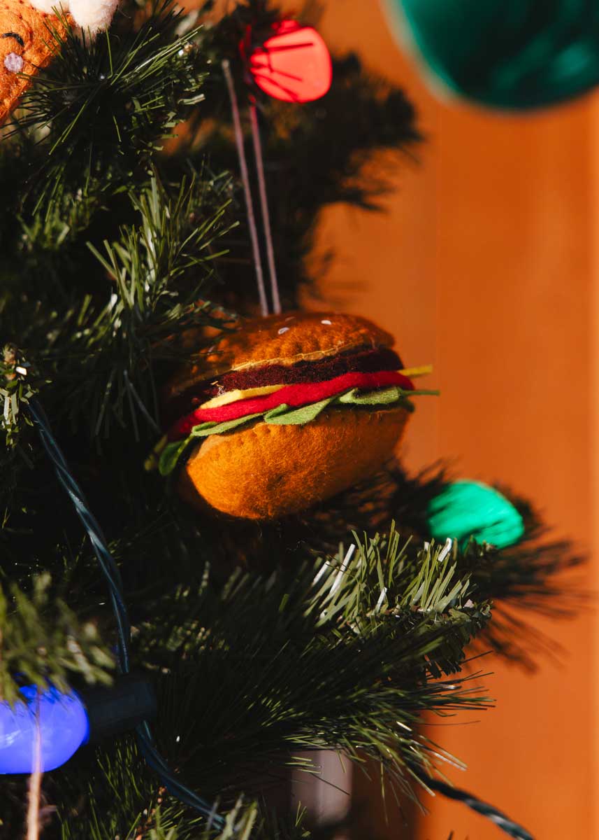 Cheeseburger Felt Ornament