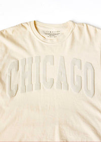 Chicago Collegiate Puff Crop Tee - Ivory