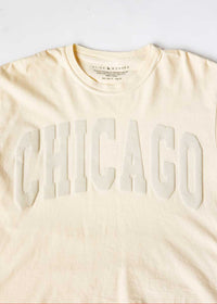 Chicago Collegiate Puff Crop Tee - Ivory