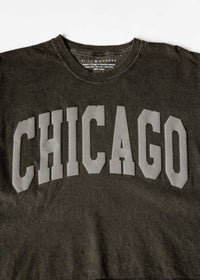 Chicago Collegiate Puff Crop Tee - Pepper