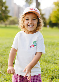 Toddler Chicago. Dad Hat - Pink & Red