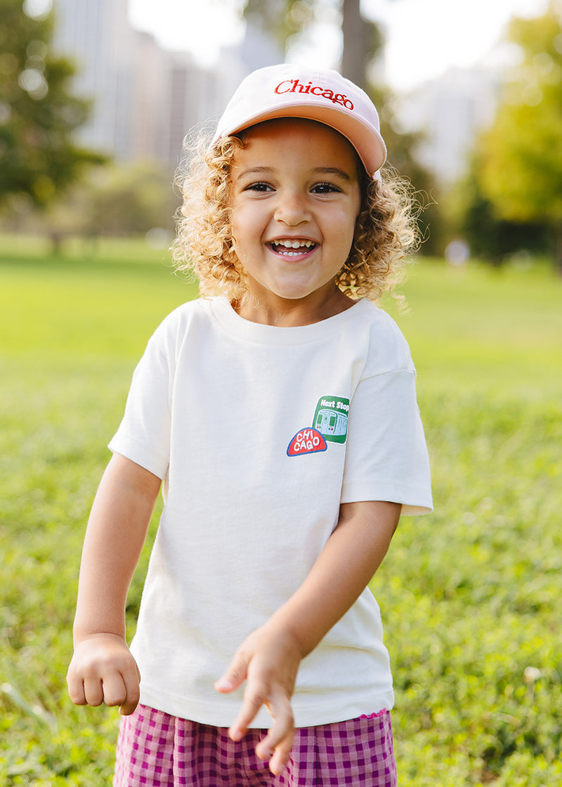 Toddler Chicago. Dad Hat - Pink & Red