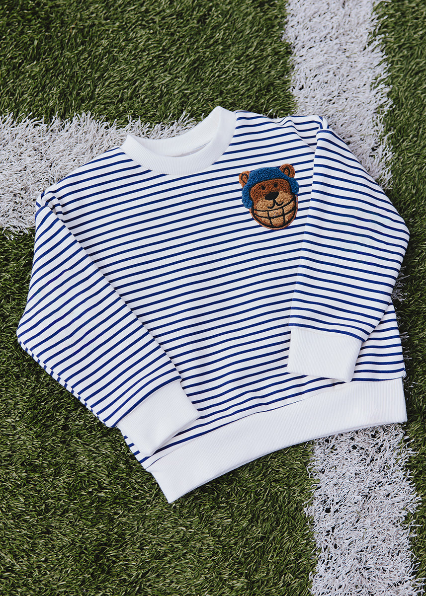 Mr. Bear Patch Stripe Sweatshirt