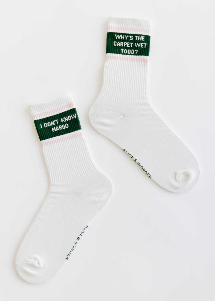 Todd & Margo Long Crew Socks - Ivory