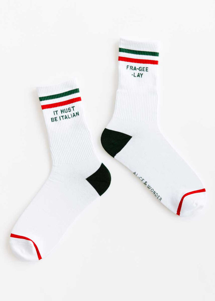 Fra-Gee-Lay Long Crew Socks - White