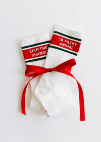 Keep The Change Ya Filthy Animal Long Crew Socks - Ivory