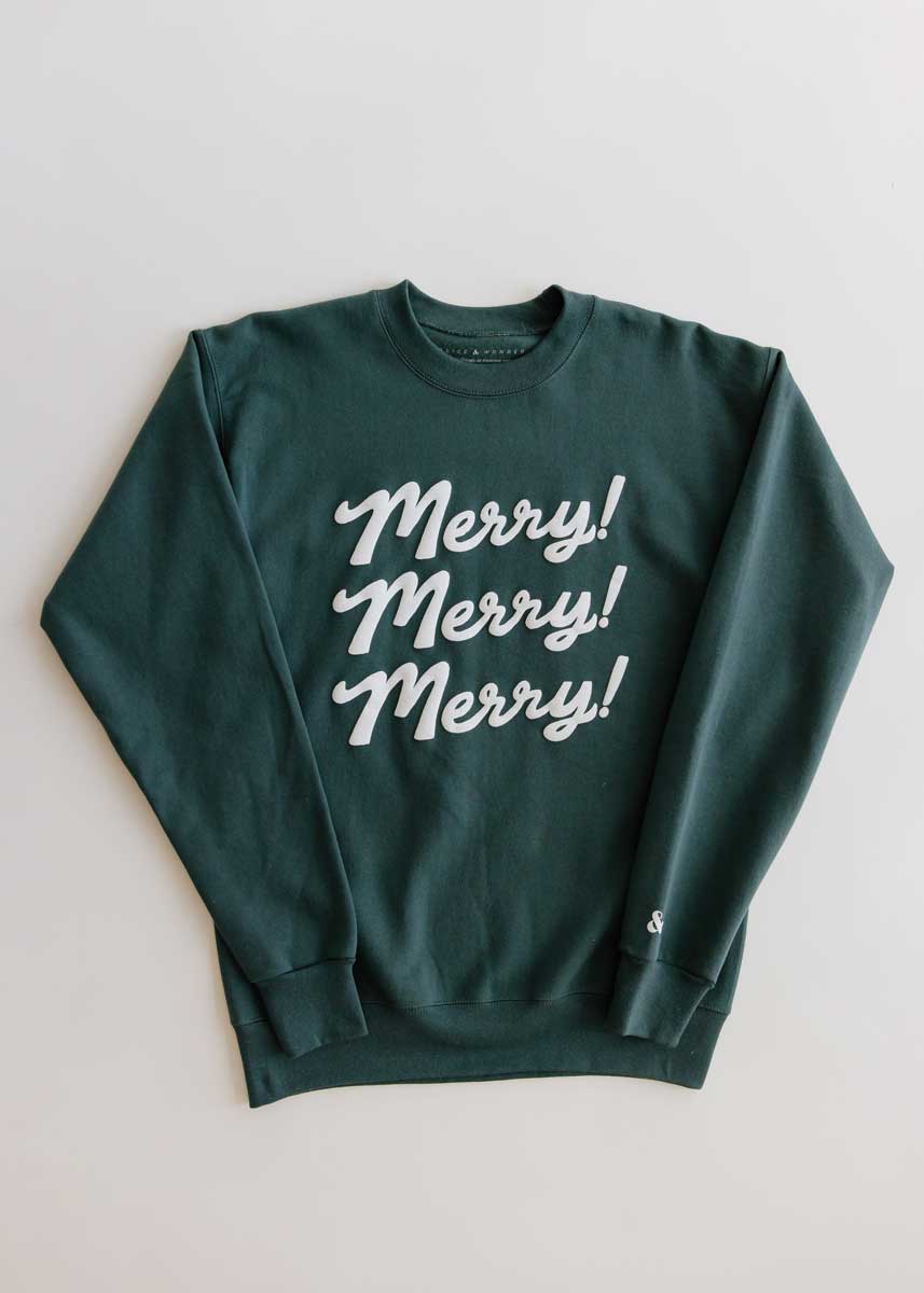 Merry! Merry! Merry! Crewneck Sweatshirt - Alpine
