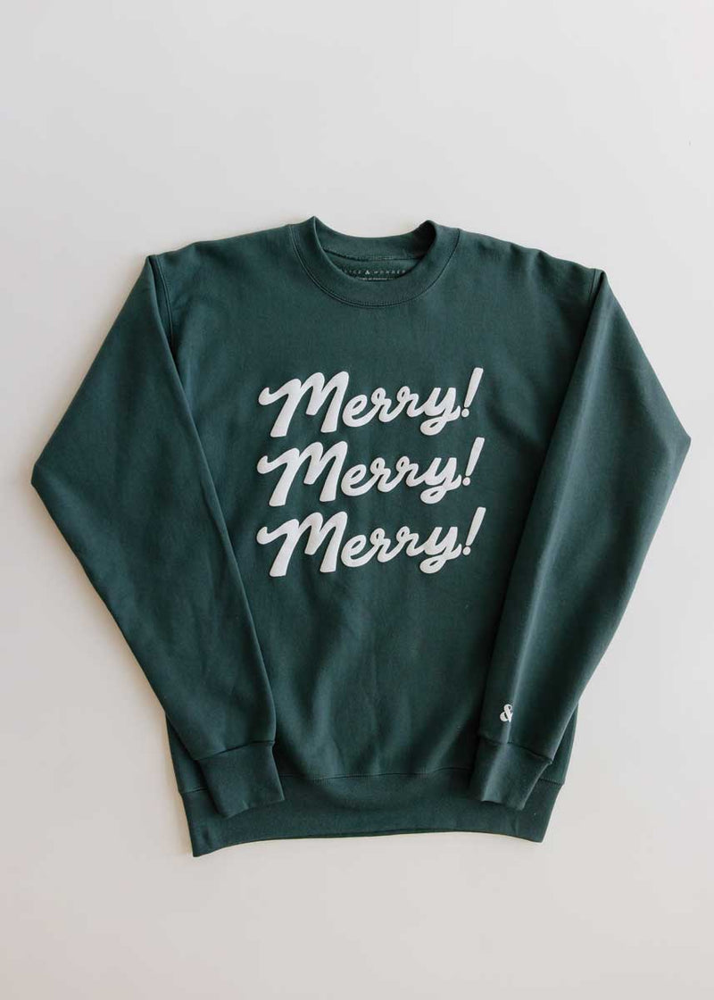 Merry! Merry! Merry! Crewneck Sweatshirt - Alpine