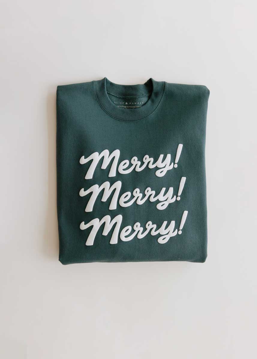 Merry! Merry! Merry! Crewneck Sweatshirt - Alpine