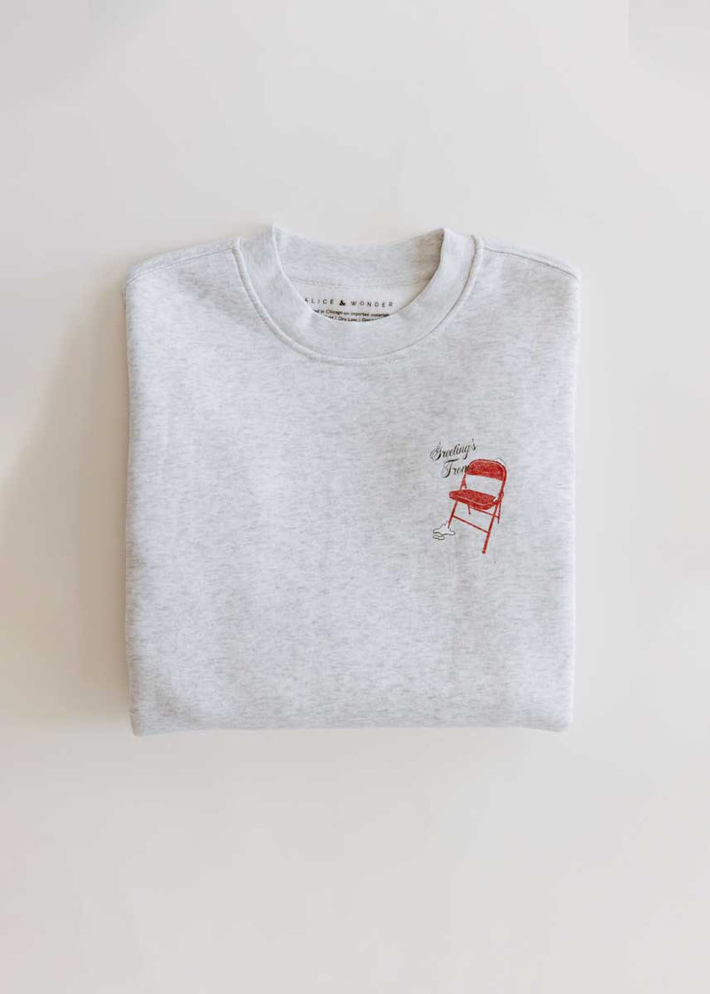 Greetings (Dibs) From Chi Crewneck Sweatshirt - Heather Grey