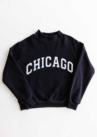 Chicago Mock Neck Sweatshirt - Navy