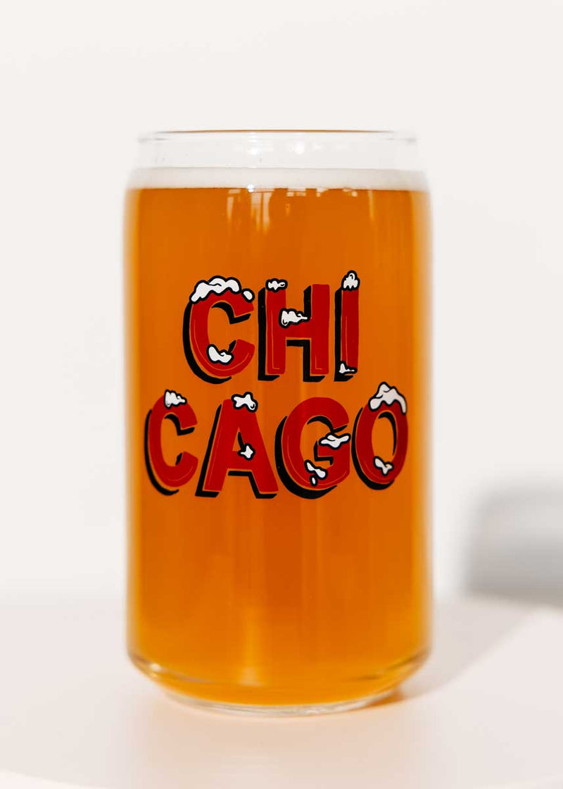 Chicago Snow Can Glass