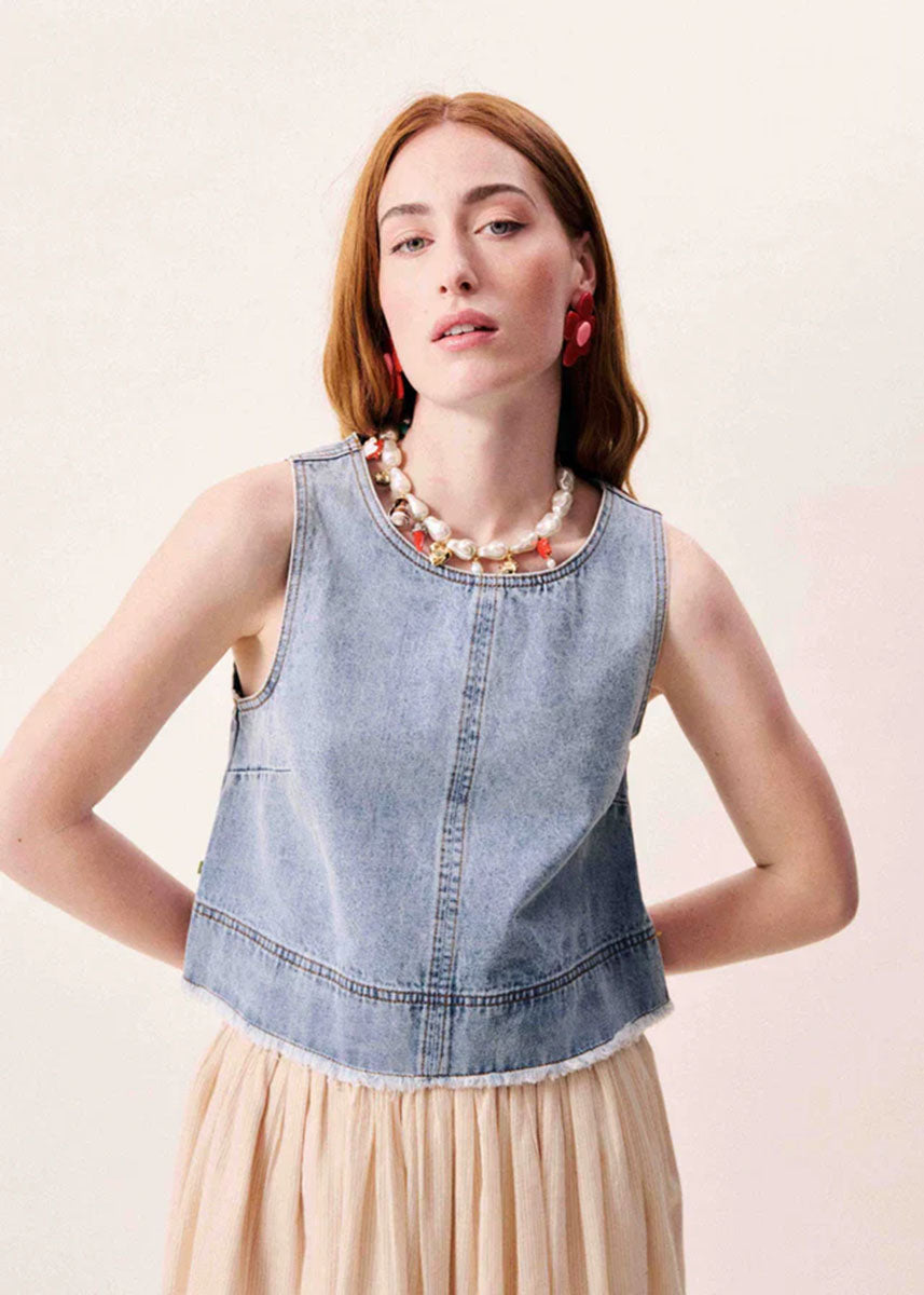 Aqualina Top - Bleu Jean