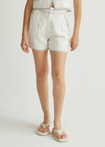 Angela Contrast Stitch Shorts - White