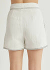 Angela Contrast Stitch Shorts - White