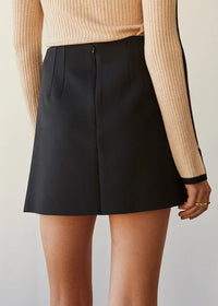 Jinny Scuba Mini Skirt - Black