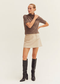 Molly Skater Mini Skirt - Bone