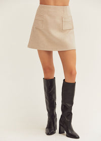 Molly Skater Mini Skirt - Bone