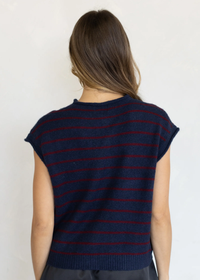 Cabana Stripe Piper Vest - Navy
