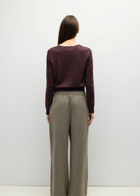 Caroline Polka Dot Cardigan - Brown & Cream