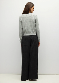 Caroline Polka Dot Cardigan - Grey & Black