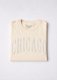 Chicago Collegiate Puff Crop Tee - Ivory