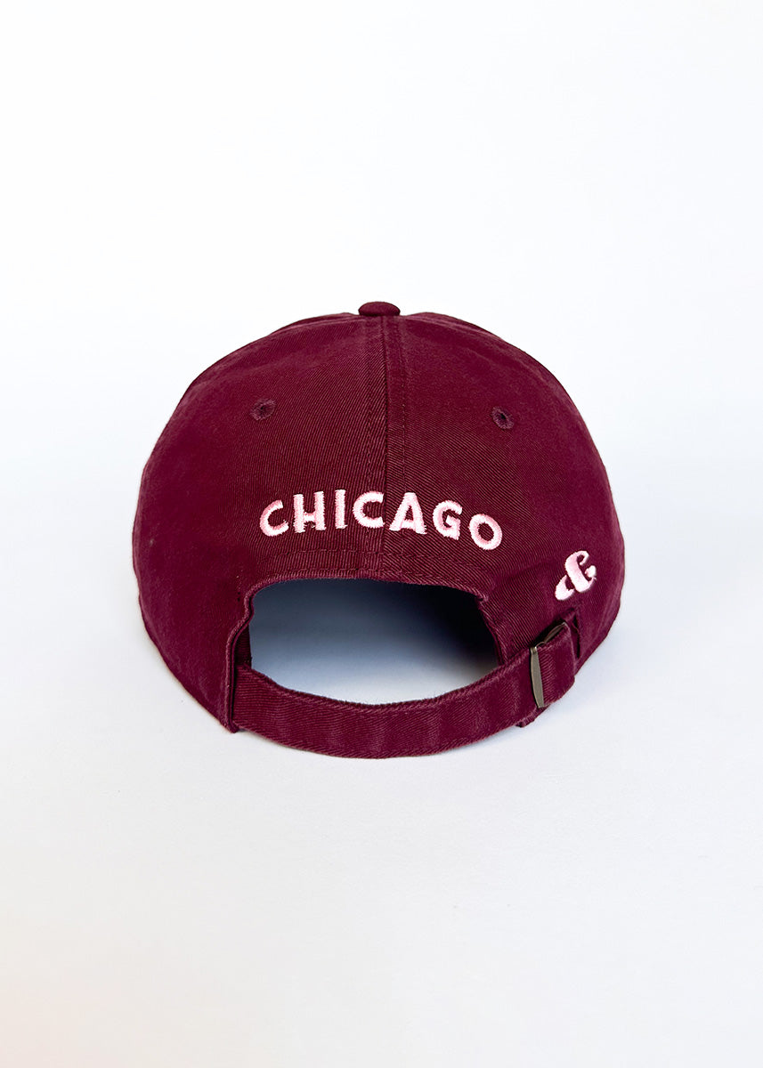 Chi Dad Hat - Burgundy & Pink