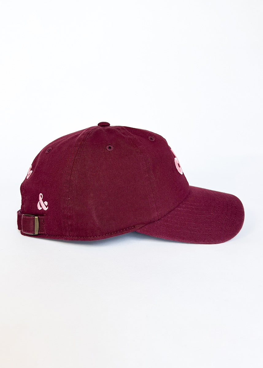 Chi Dad Hat - Burgundy & Pink