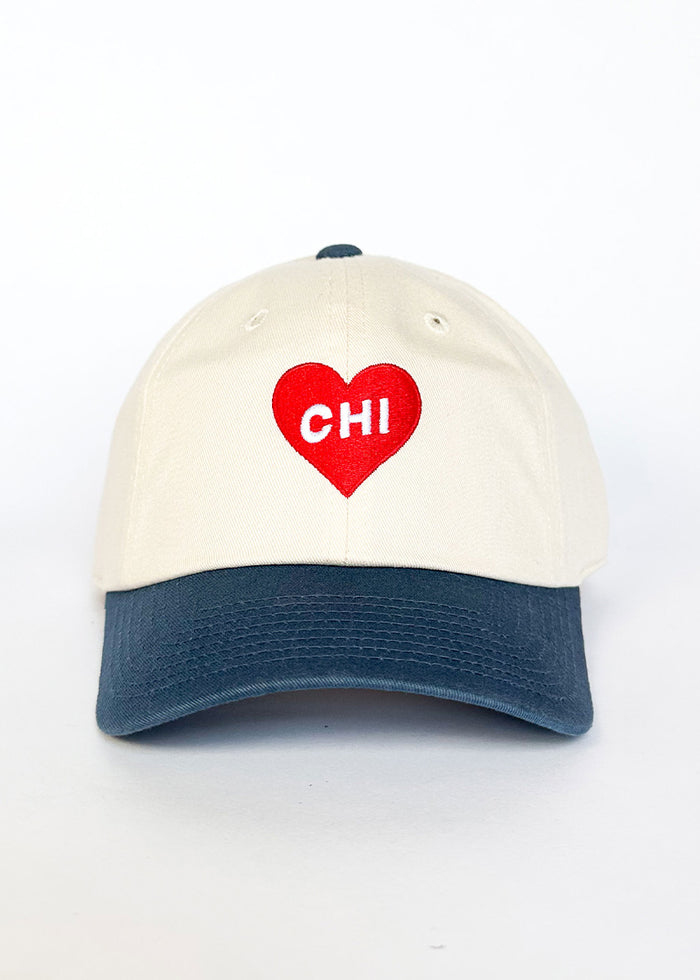 Chi Heart Icon Hat - Ivory & Breaker Blue