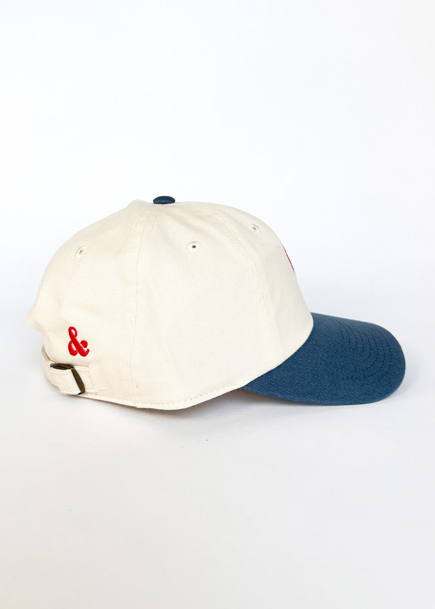 Chi Heart Icon Hat - Ivory & Breaker Blue