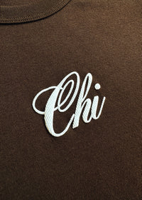 Chi Script Baby Tee - Chocolate