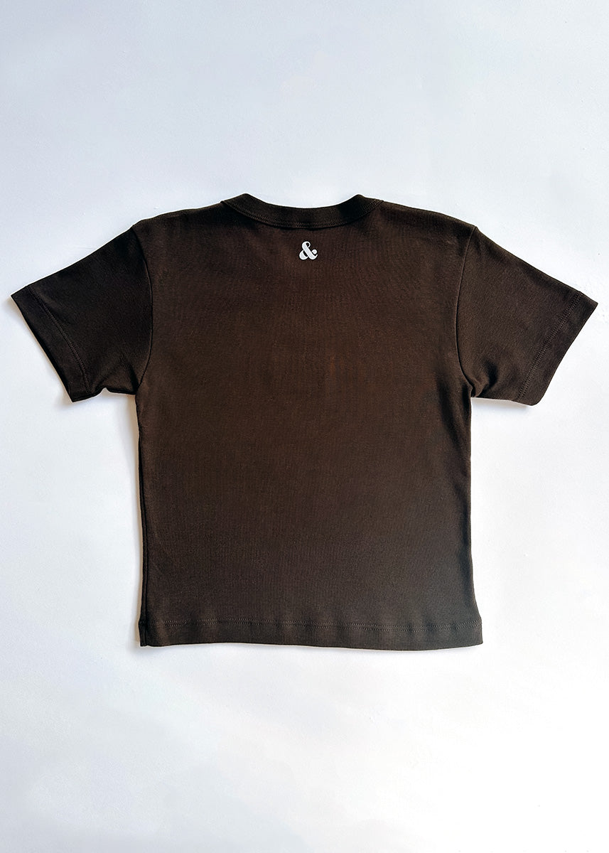 Chi Script Baby Tee - Chocolate