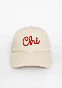 Chi Rope Wide Whale Cord Hat - Ivory