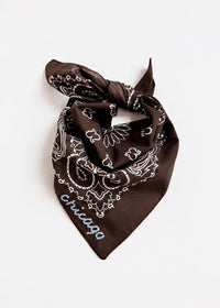 Chicago Stitch Embroidered Bandana - Cocoa