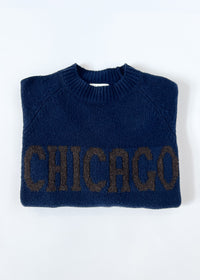 Chicago Crop Sweater - Navy