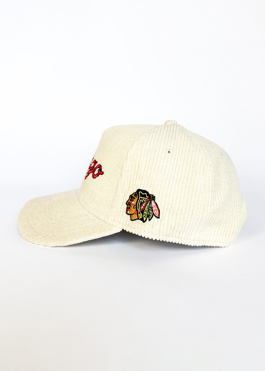 Chicago Forever Wide Whale Cord Hat - Blackhawks