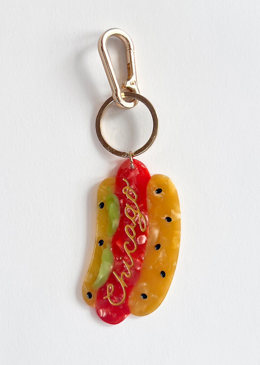 Chicago Hot Dog Keychain