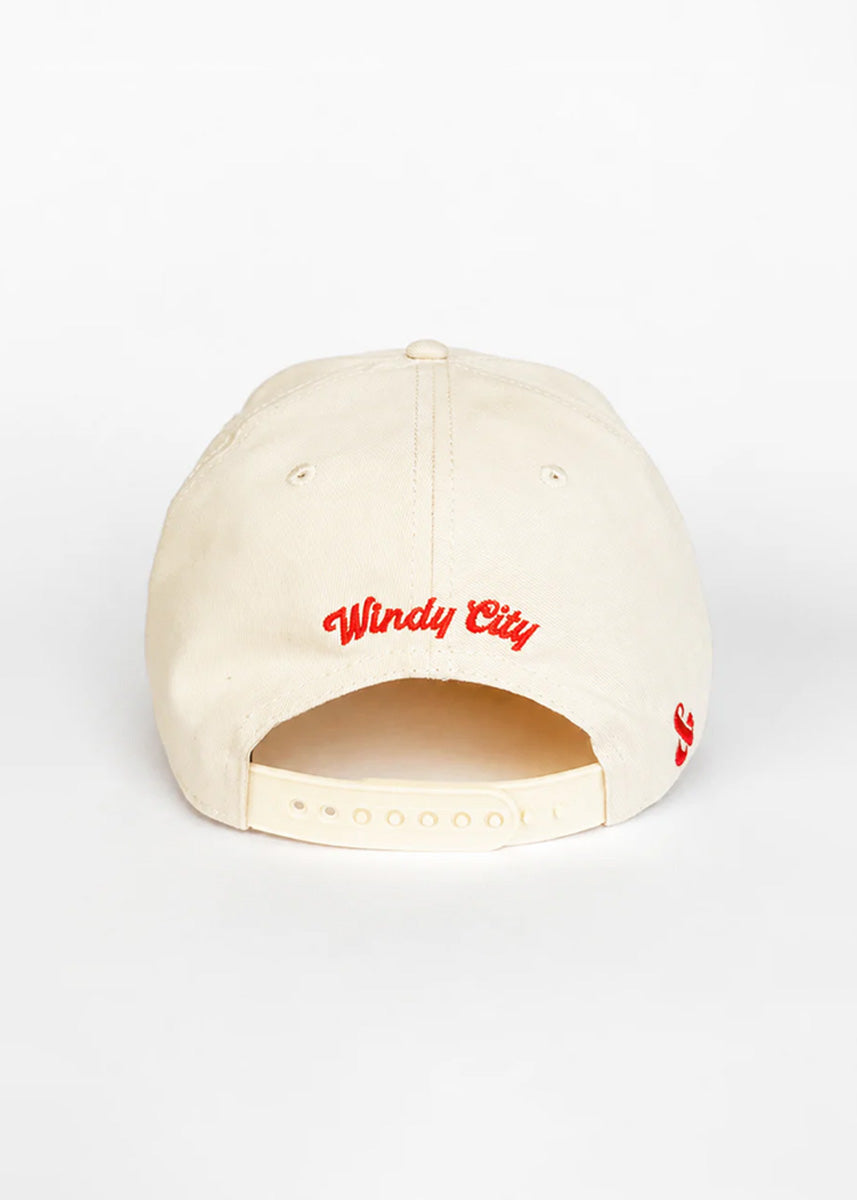 Chicago Patch Baseball Hat - Ivory & Light Brown Suede