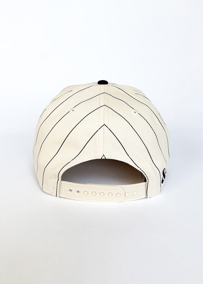 Chicago Puff Pinstripe Baseball Cap - Black