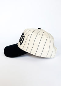 Chicago Puff Pinstripe Baseball Cap - Black