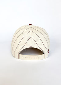 Chicago Puff Pinstripe Baseball Cap - Burgundy