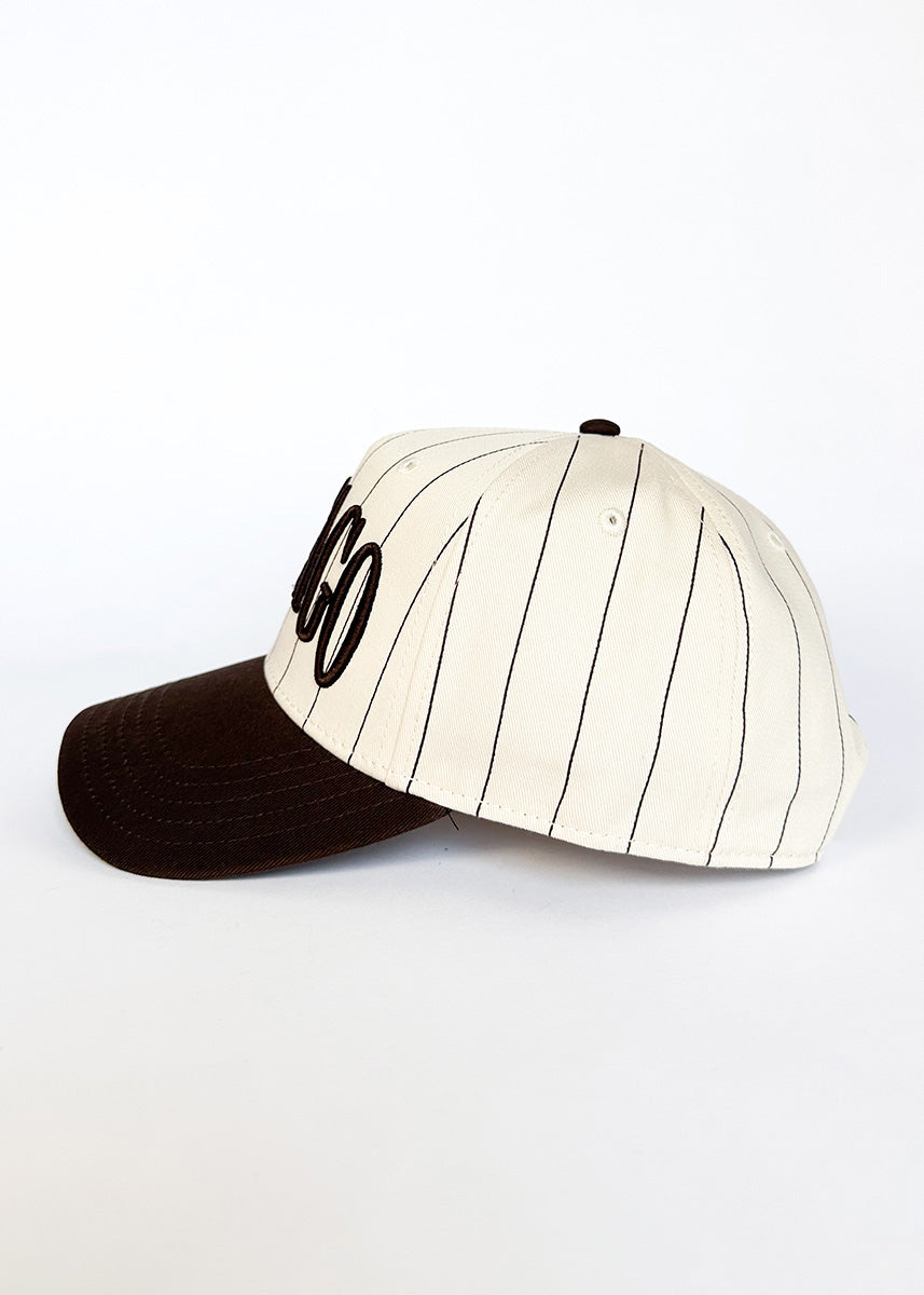 Chicago Puff Pinstripe Baseball Cap - Espresso