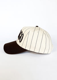 Chicago Puff Pinstripe Baseball Cap - Espresso