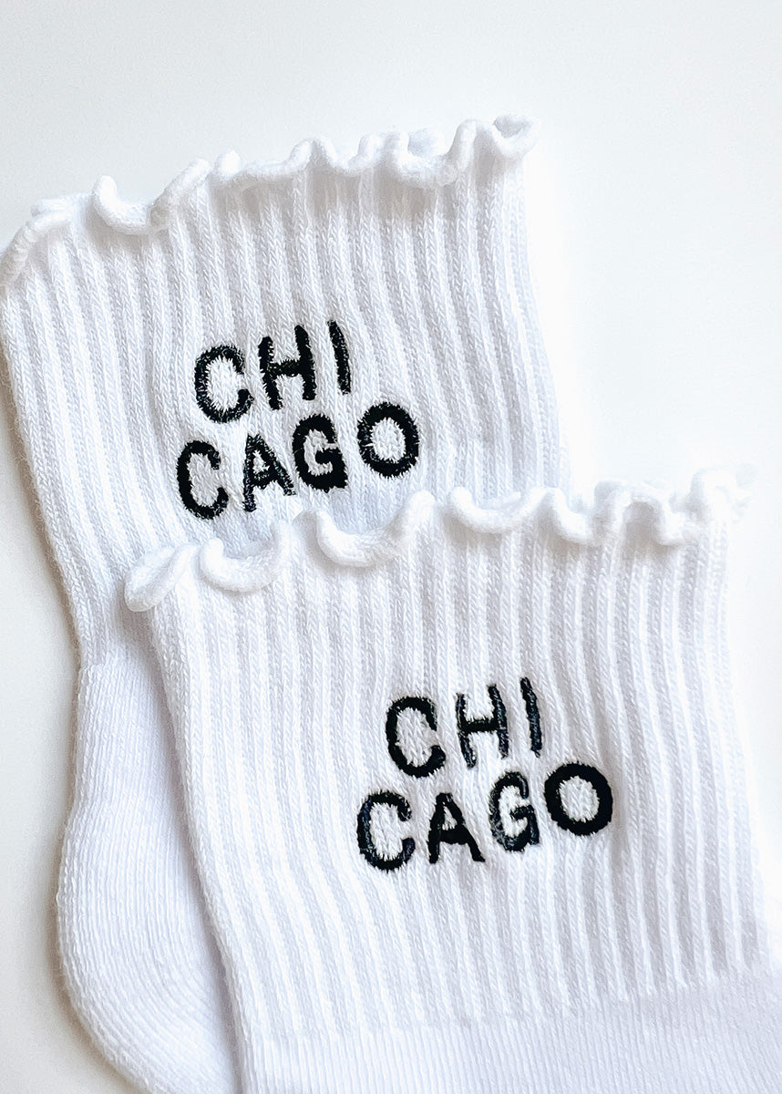Chicago Ruffle Crew Sock - Ivory