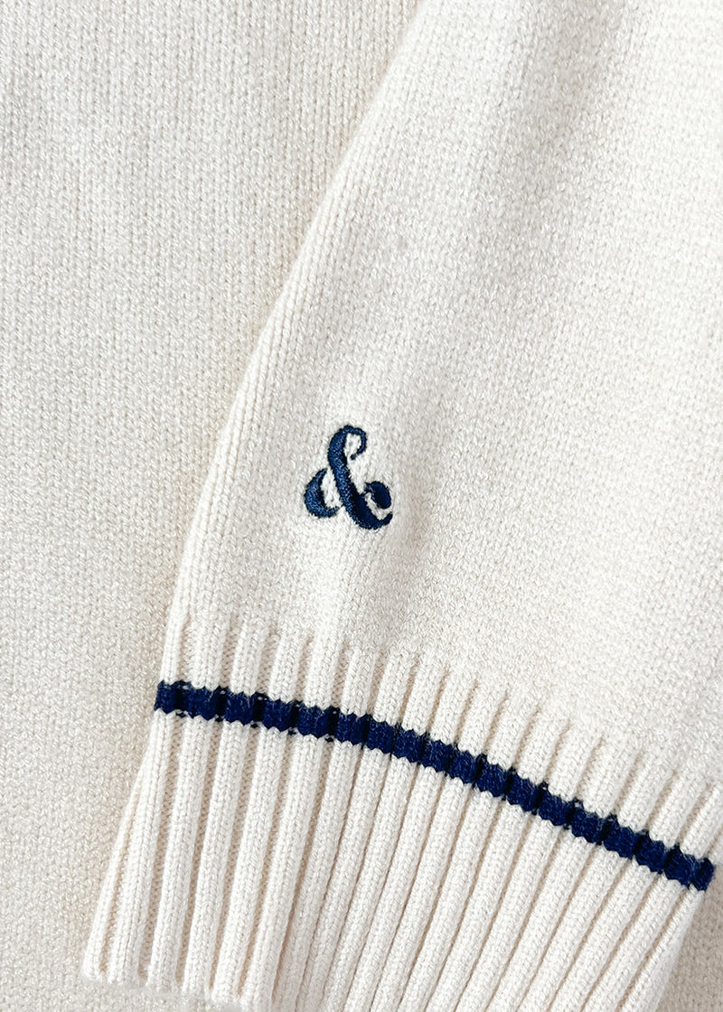 Chicago '85 Oversized Stripe Cuff Sweater - Cream