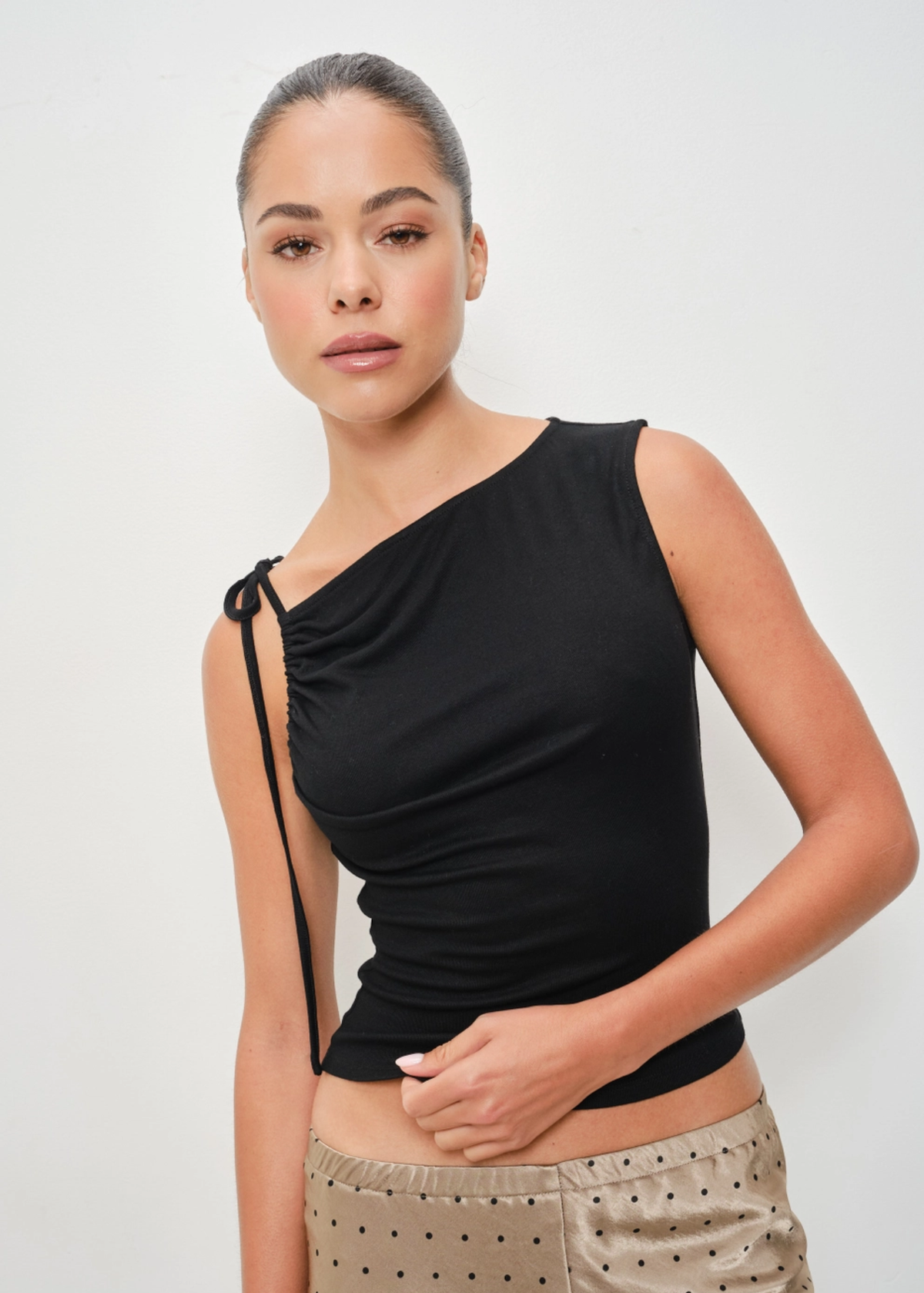Cielo Tie Shoulder Top - Black