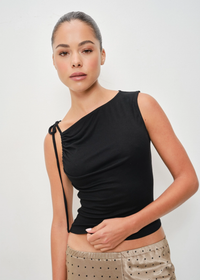 Cielo Tie Shoulder Top - Black