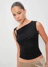 Cielo Tie Shoulder Top - Black