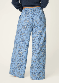 Classic Paisley Bandana Flannel Pajama Pants - Soft Chambray