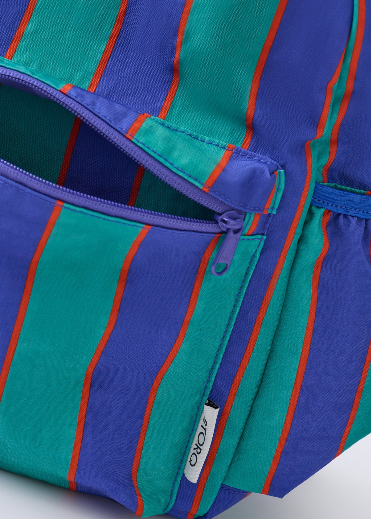 Cool Kid Backpack - Navy & Green Stripe